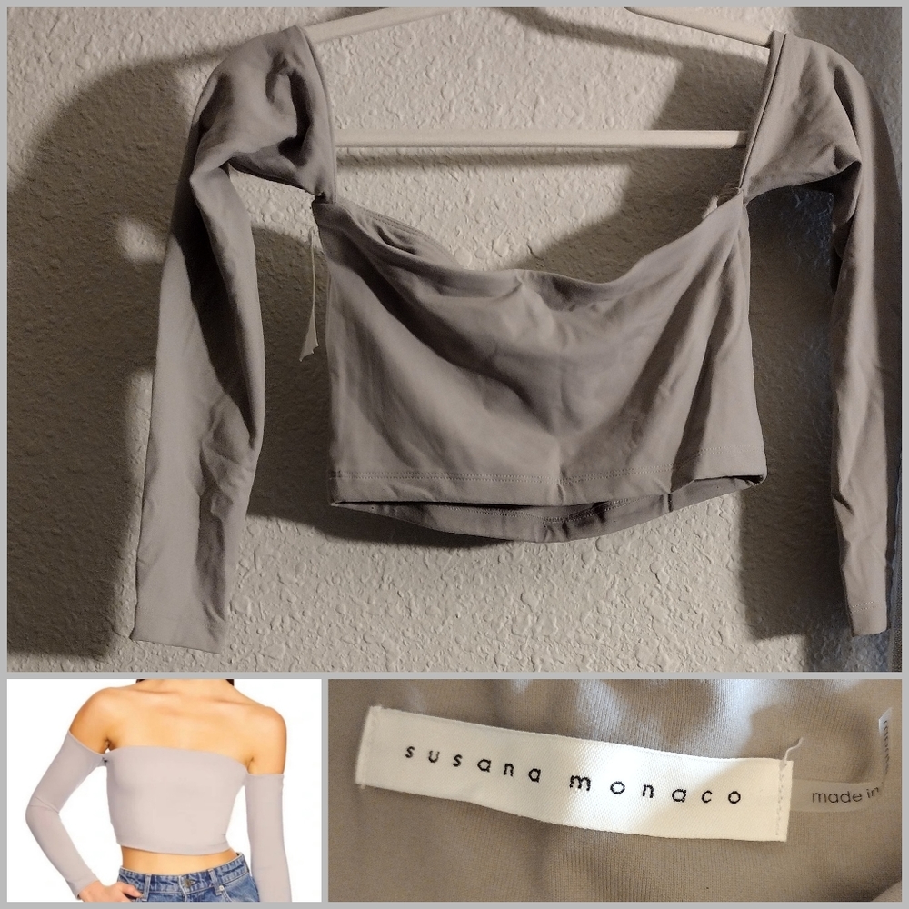 Susana Monaco Off the shoulder crop top Revolve